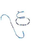 NVR Set of 2 Blue Evil Eye Artificial Beads Bhaiya Bhabhi Rakhi Combo - Distacart