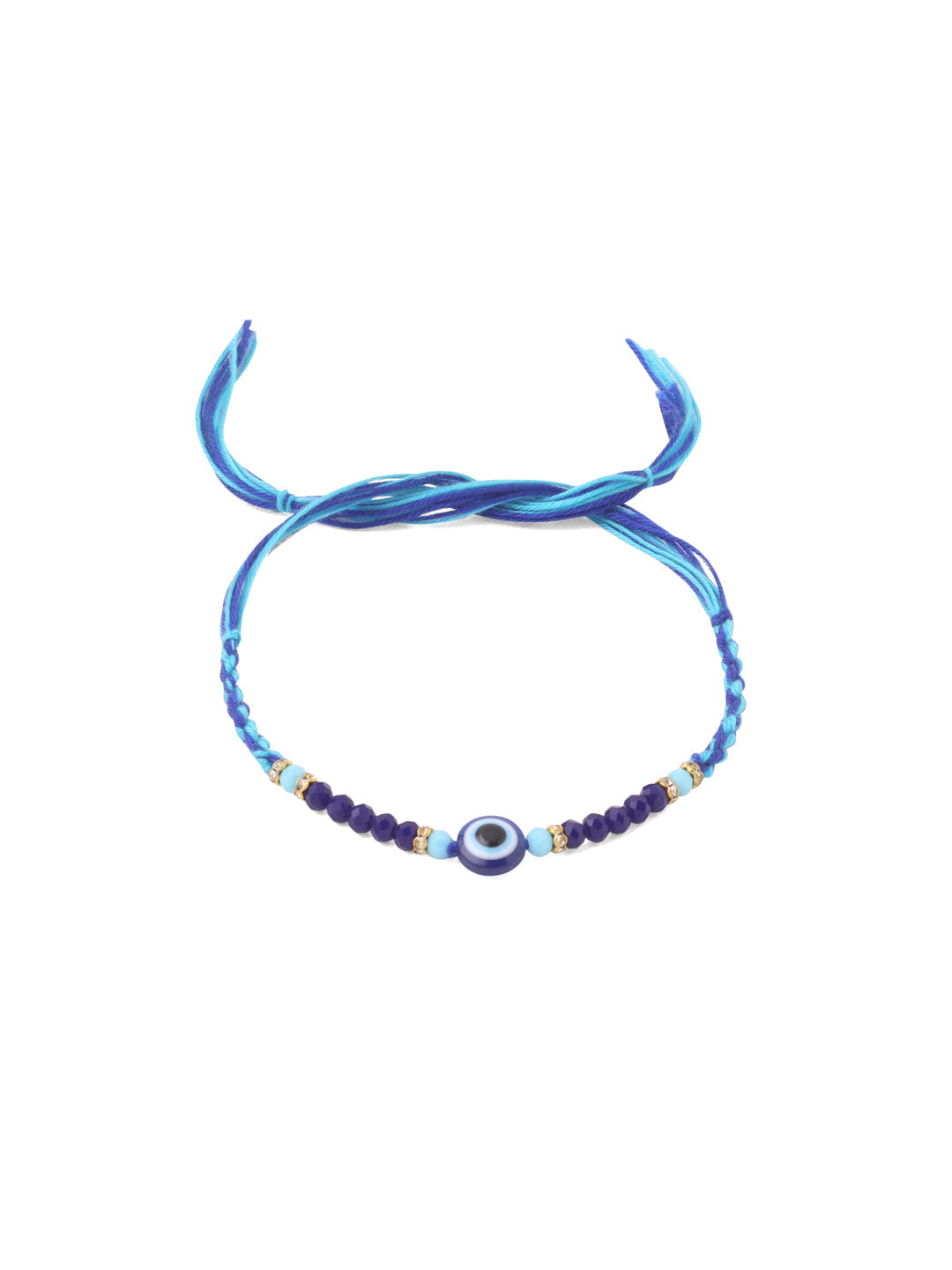 NVR Set of 2 Blue Evil Eye Artificial Beads Bhaiya Bhabhi Rakhi Combo - Distacart