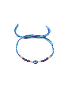 NVR Set of 2 Blue Evil Eye Artificial Beads Bhaiya Bhabhi Rakhi with Roli Chawal Chandan & Mishri - Distacart