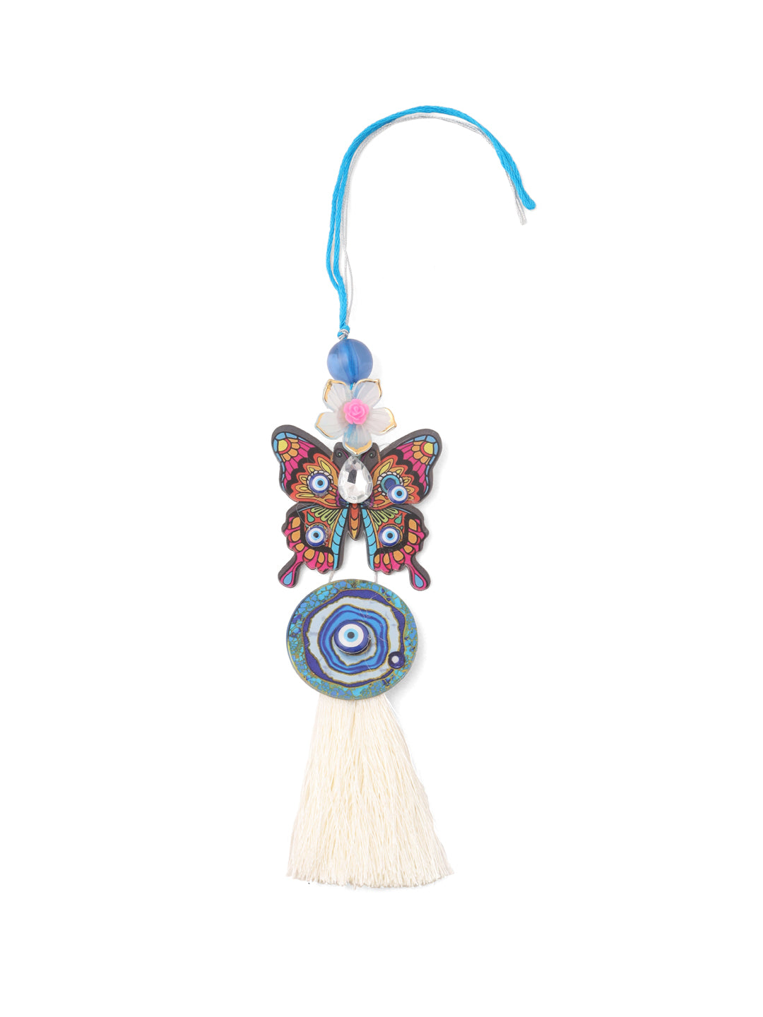 NVR Blue Evil Eye Artificial Beads Set of 2 Bhaiya Bhabhi Rakhi Combo - Distacart