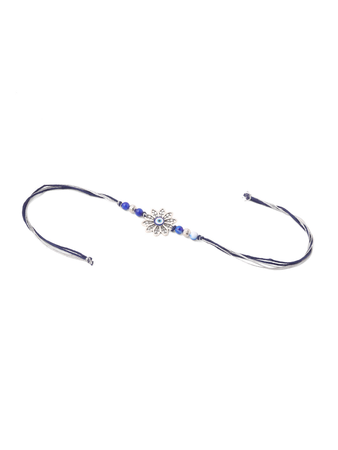 NVR Set of 2 Blue Evil Eye Artificial Beads Bhaiya Bhabhi Rakhi Combo - Distacart