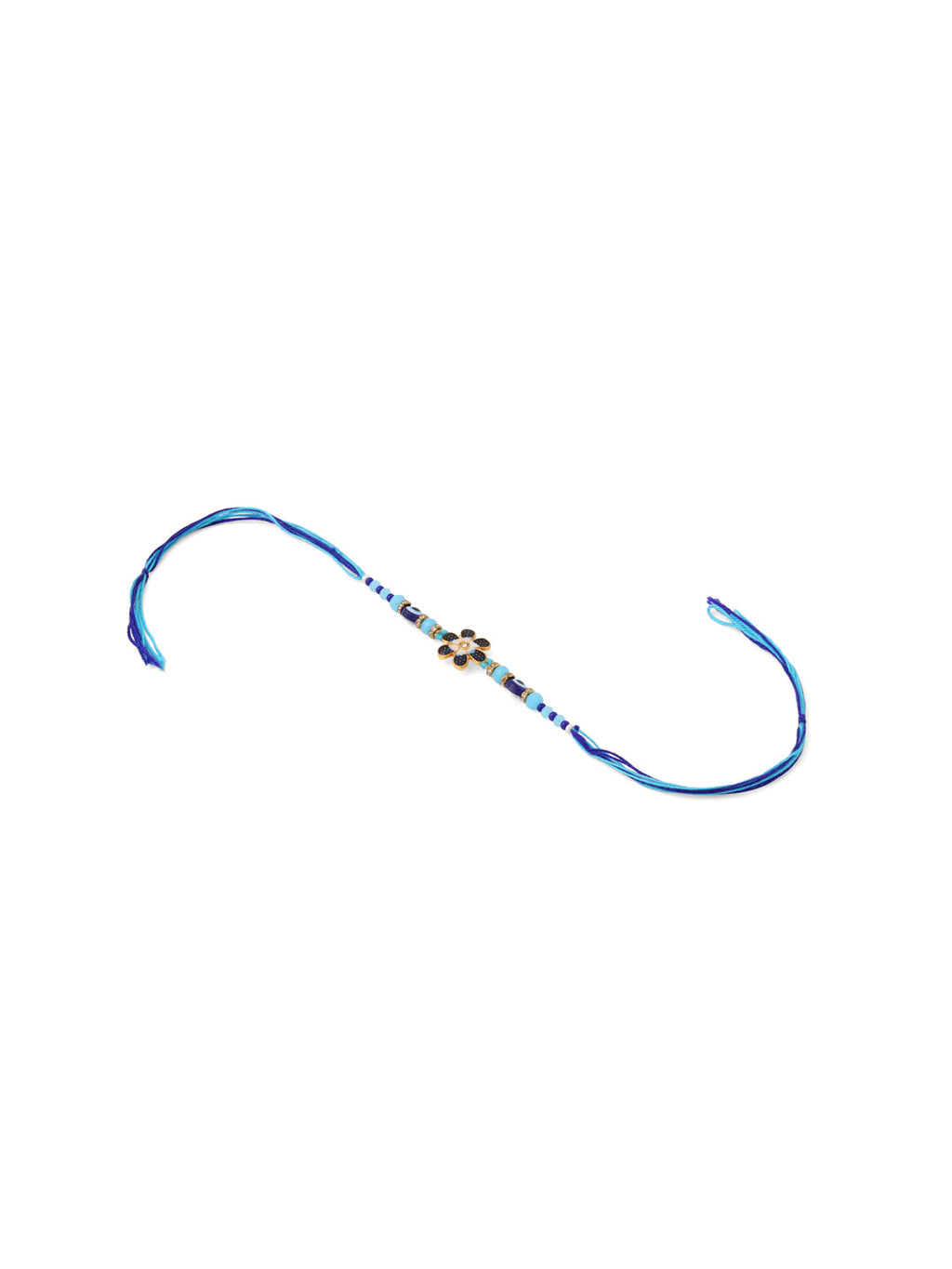 NVR Set of 2 Blue Artificial Beads Evil Eye Bhaiya Bhabhi Rakhi Combo - Distacart