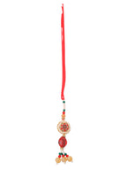 NVR Set of 2 Red Artificial Stones and Beads Bhaiya Bhabhi Rakhi Combo - Distacart