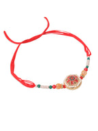 NVR Set of 2 Red Artificial Stones and Beads Bhaiya Bhabhi Rakhi Combo - Distacart