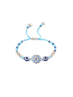 NVR Set of 2 Blue Evil Eye Floral Design Bhaiya Bhabhi Rakhi Combo - Distacart