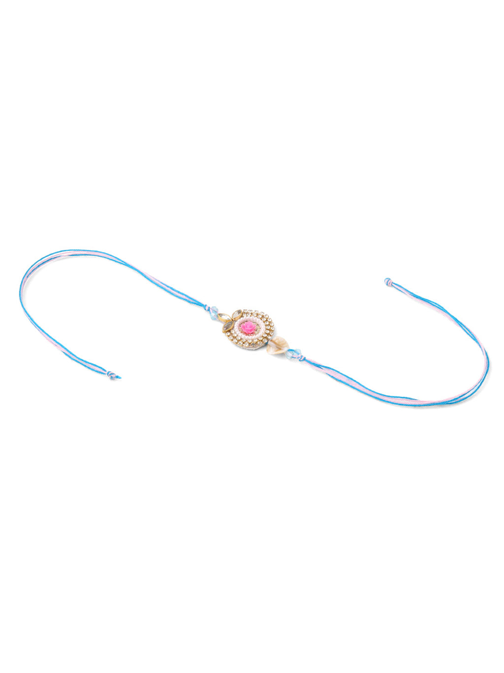 NVR Set of 2 Multicolor Artificial Stones & Beads Floral Design Bhaiya Bhabhi Rakhi Combo - Distacart