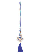 NVR Set of 2 Blue Evil Eye Artificial Stones & Beads Bhaiya Bhabhi Rakhi with Roli Chawal Chandan & Mishri - Distacart