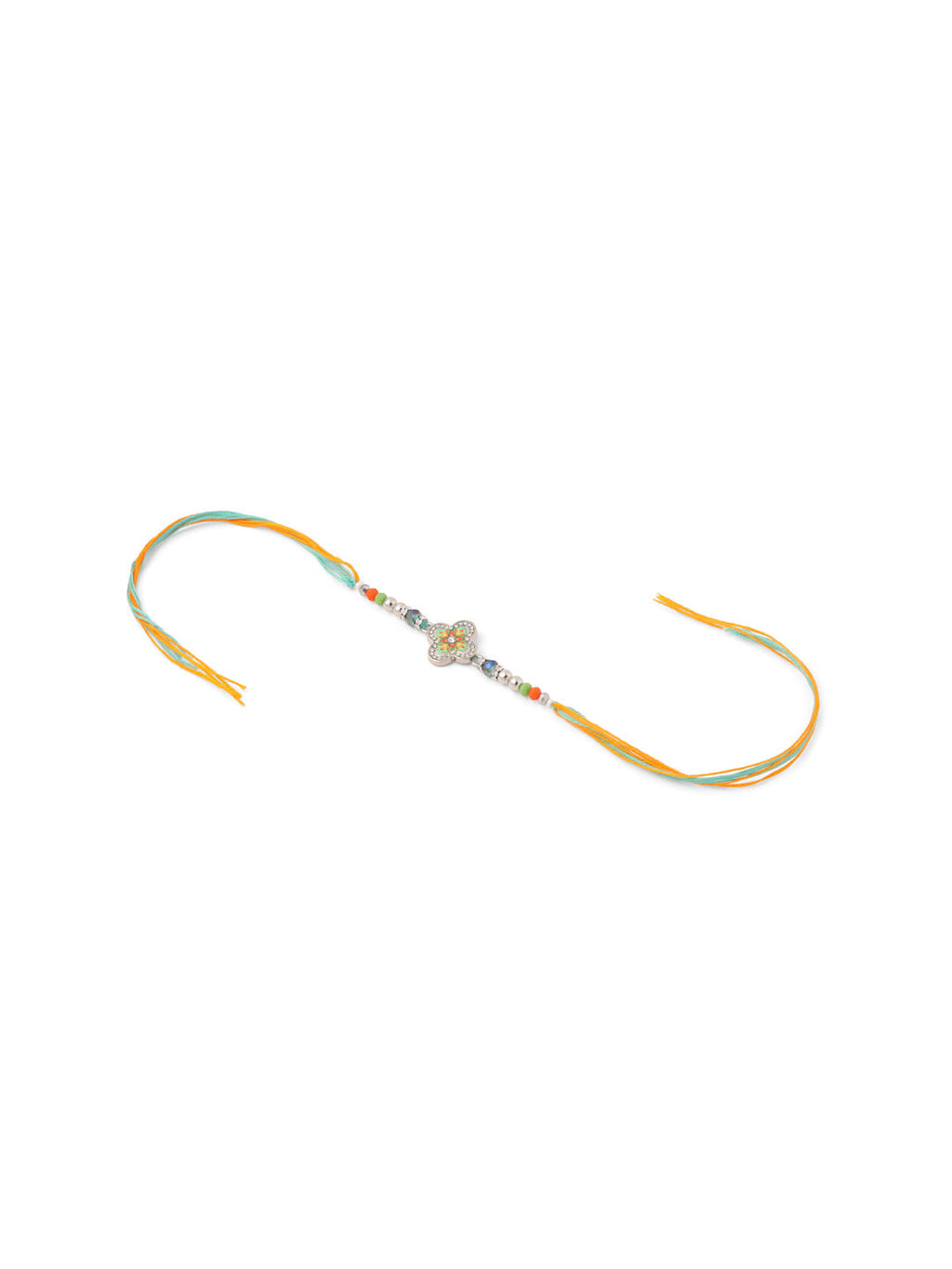 NVR Set of 2 Multicolor Artificial Stones & Beads Floral Bhaiya Bhabhi Rakhi Combo - Distacart
