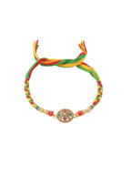 NVR Men Set of 2 Multicolor Floral Design Artificial Stones Thread Rakhi Combo - Distacart