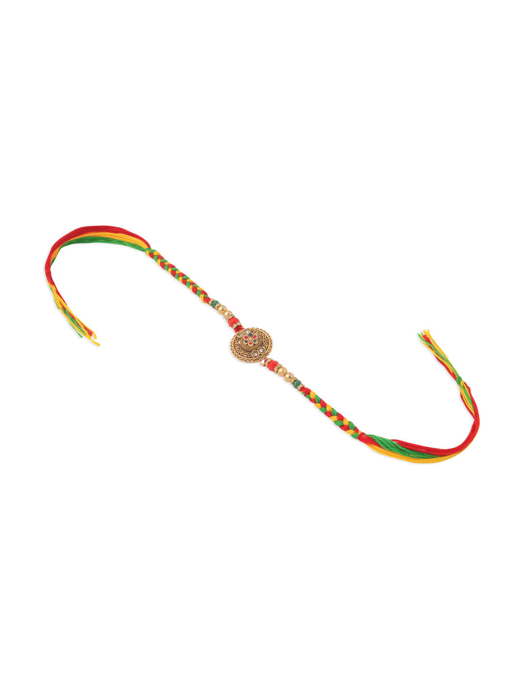NVR Men Set of 2 Multicolor Floral Design Artificial Stones Thread Rakhi Combo - Distacart