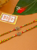 NVR Men Set of 2 Multicolor Floral Design Artificial Stones Thread Rakhi with Roli Chawal Chandan & Mishri - Distacart