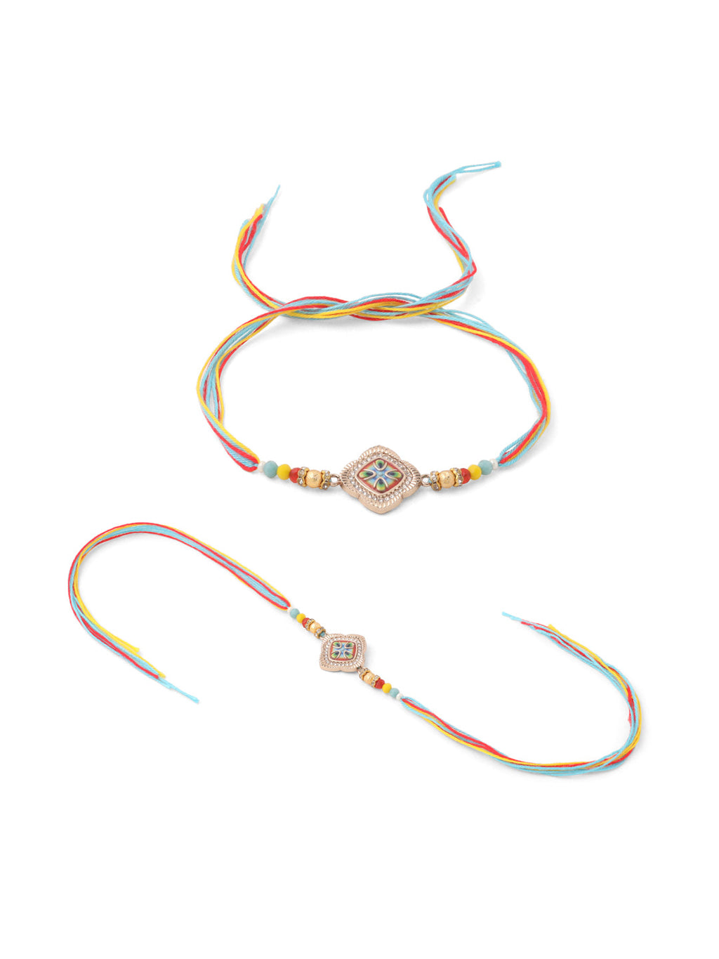 NVR Men Set of 2 Multicolor Artificial Stones Thread Rakhi, Combo for Rakshabandhan - Distacart