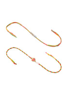 NVR Men Set of 2 Religious Designer Multicolor Artificial Stones Thread Rakhi with Roli Chawal Chandan & Mishri - Distacart