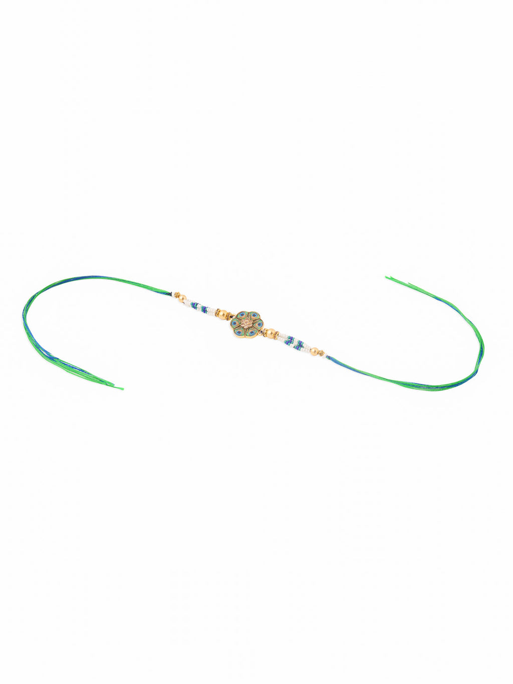 NVR Men Peacock Design Multicolor Artificial Stones & Pearls Thread Rakhi Combo - Distacart