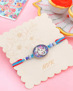 NVR Men Red & Blue Ganesh Ji Thread Rakhi with Roli Chawal Chandan & Mishri - Distacart