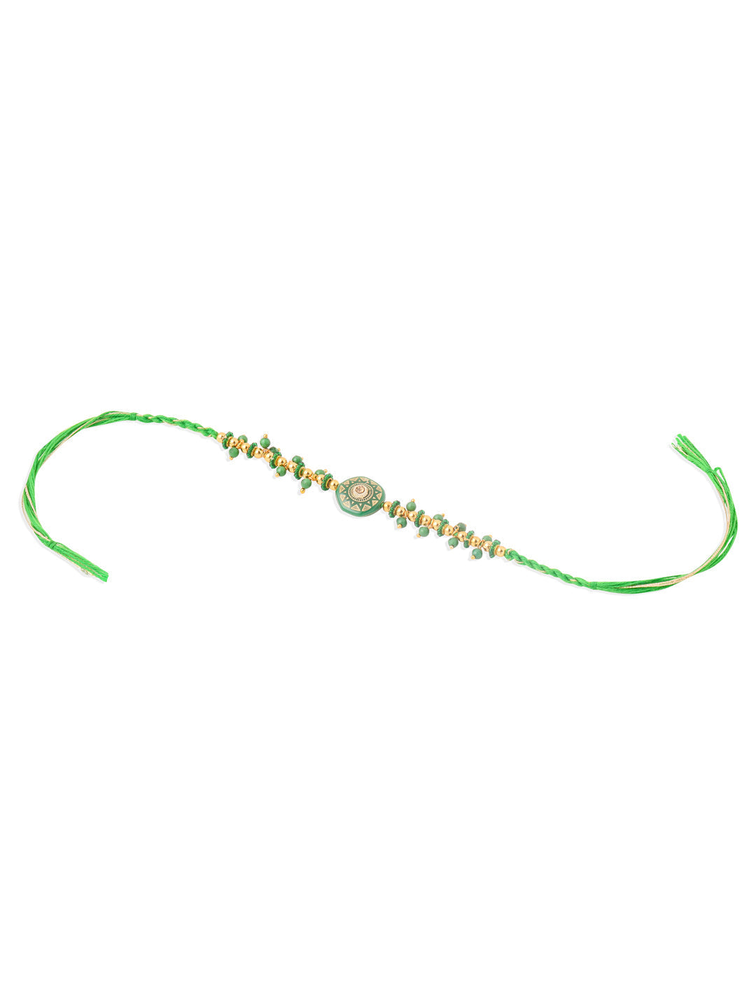 NVR Men Green Artificial Beads Round Shape Thread Rakhi, Combo for Rakshabandhan - Distacart