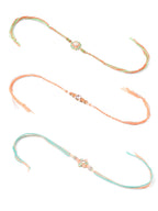 NVR Men Set of 3 Floral Design Multicolor Artificial Stones & Pearls Thread Rakhi Combo - Distacart