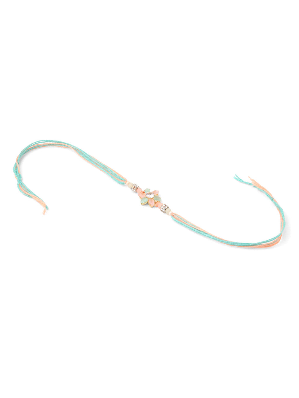 NVR Men Set of 3 Floral Design Multicolor Artificial Stones & Pearls Thread Rakhi Combo - Distacart