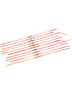 NVR Men Set of 10 Floral Design Red Artificial Stones and Beads Thread Rakhi Combo - Distacart