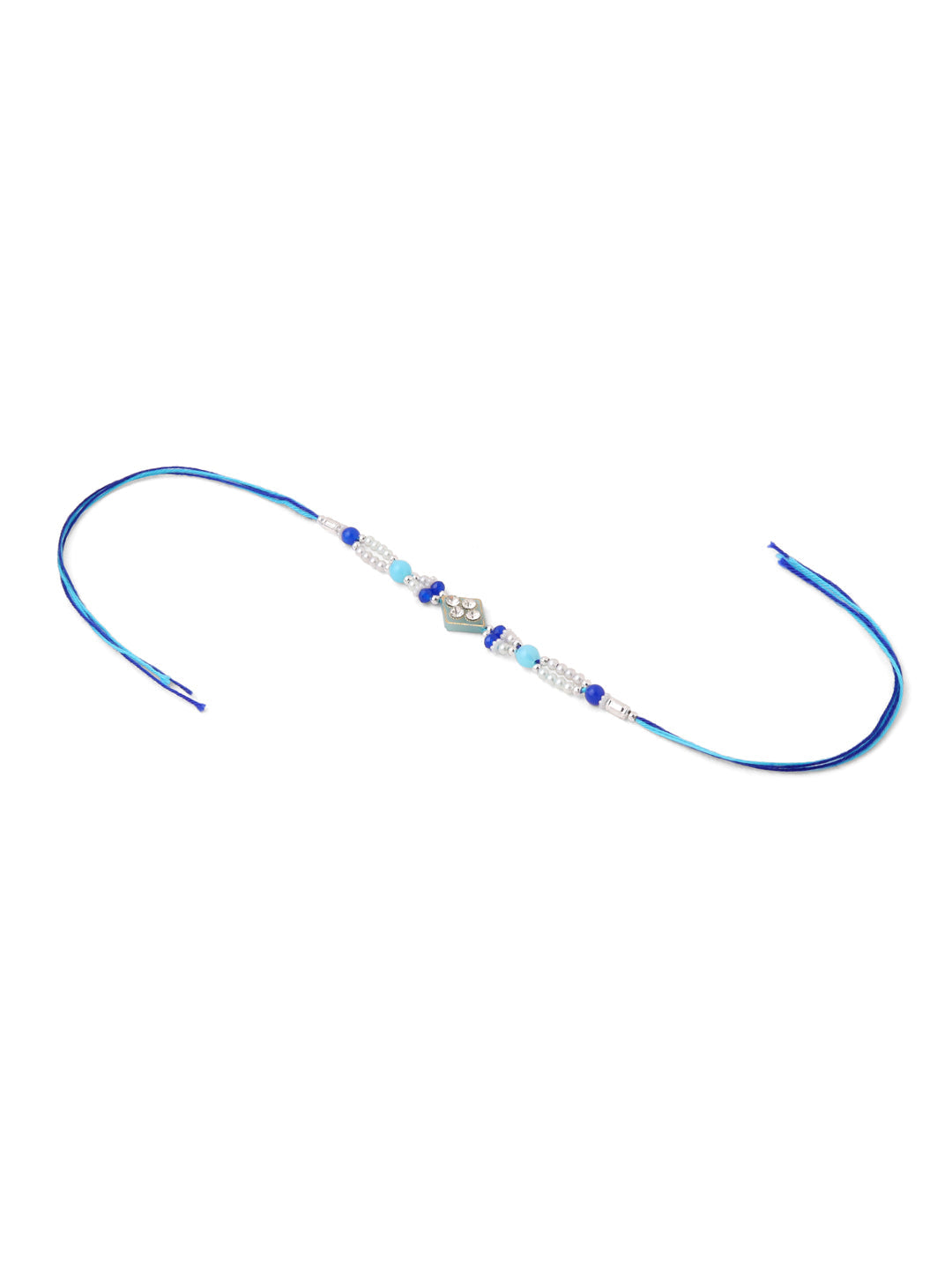 NVR Men Set of 3 Multicolor Artificial Stones and Beads Rakhi with Roli Chawal Chandan & Mishri - Distacart