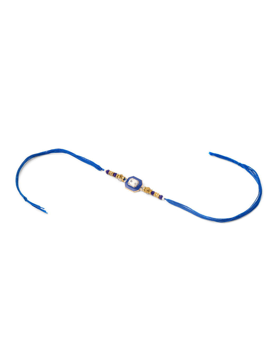 NVR Men Blue Artificial Stones Handmade Thread Rakhi, Combo for Rakshabandhan - Distacart