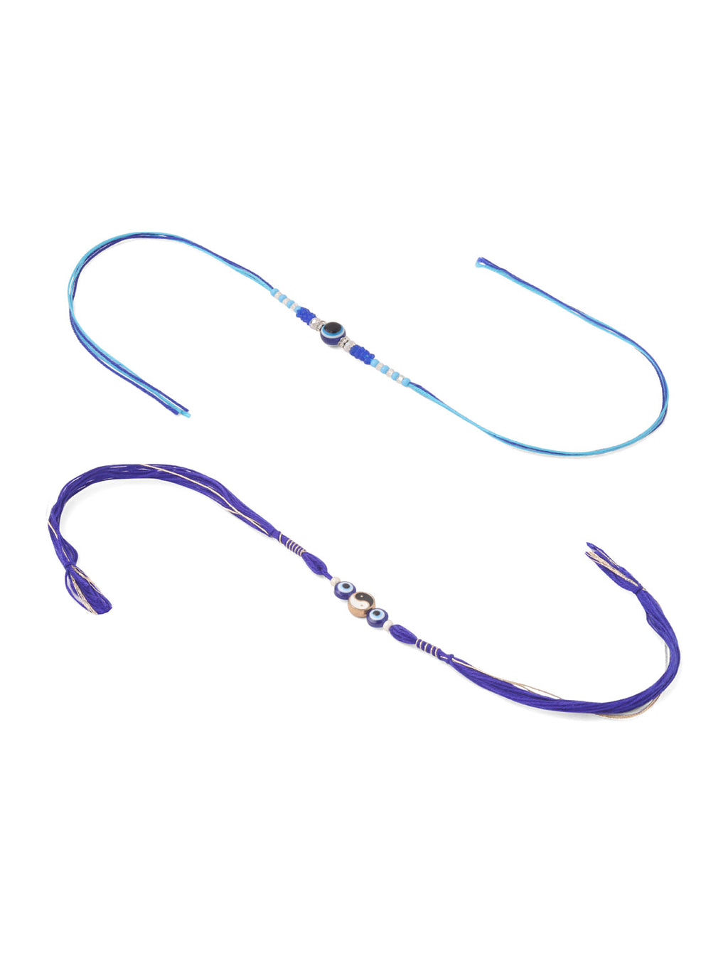 NVR Men Set of 2 Blue Evil Eye Artificial Beads Thread Rakhi Combo - Distacart