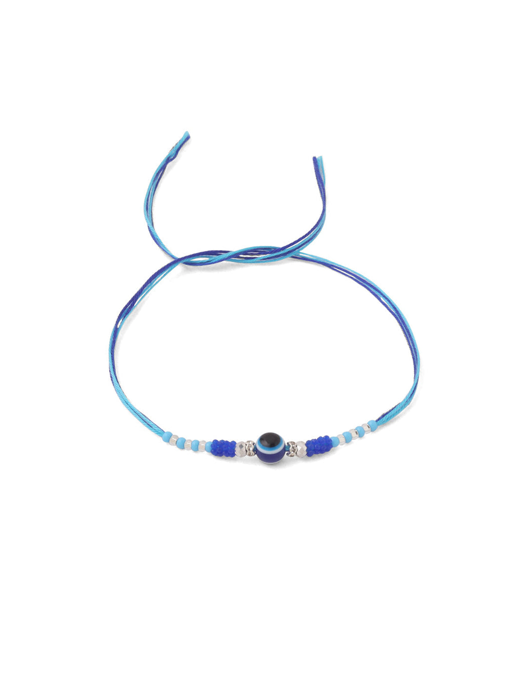 NVR Men Set of 2 Blue Evil Eye Artificial Beads Thread Rakhi with Roli Chawal Chandan & Mishri - Distacart