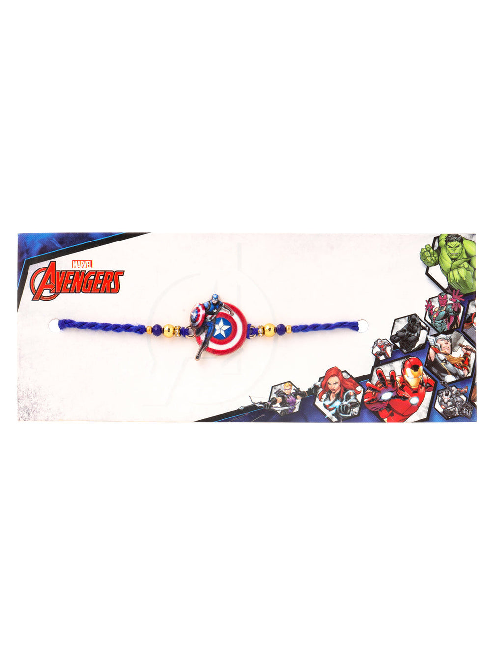 NVR Kids Superhero Blue Artificial Beads Thread Rakhi with Roli Chawal Chandan & Mishri - Distacart
