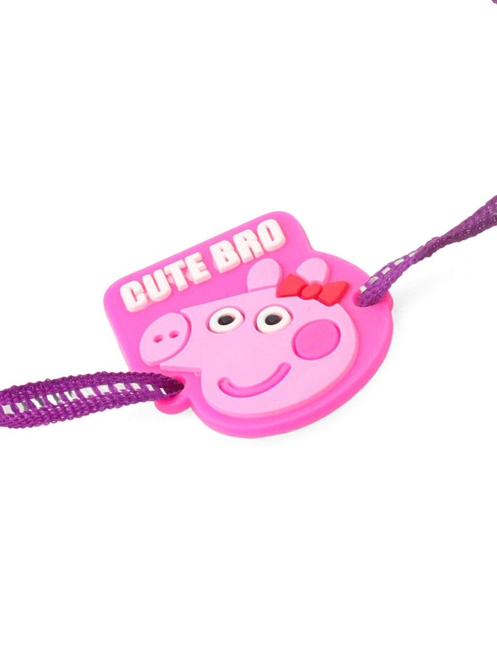 NVR Stylish Pink Cartoon Character Kids Rakhi with Roli Chawal Chandan & Mishri - Distacart