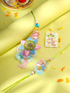 NVR Set of 2 Handmade Multicolor Artificial Stones & Beads Bhaiya Bhabhi Rakhi with Roli Chawal Chandan & Mishri - Distacart