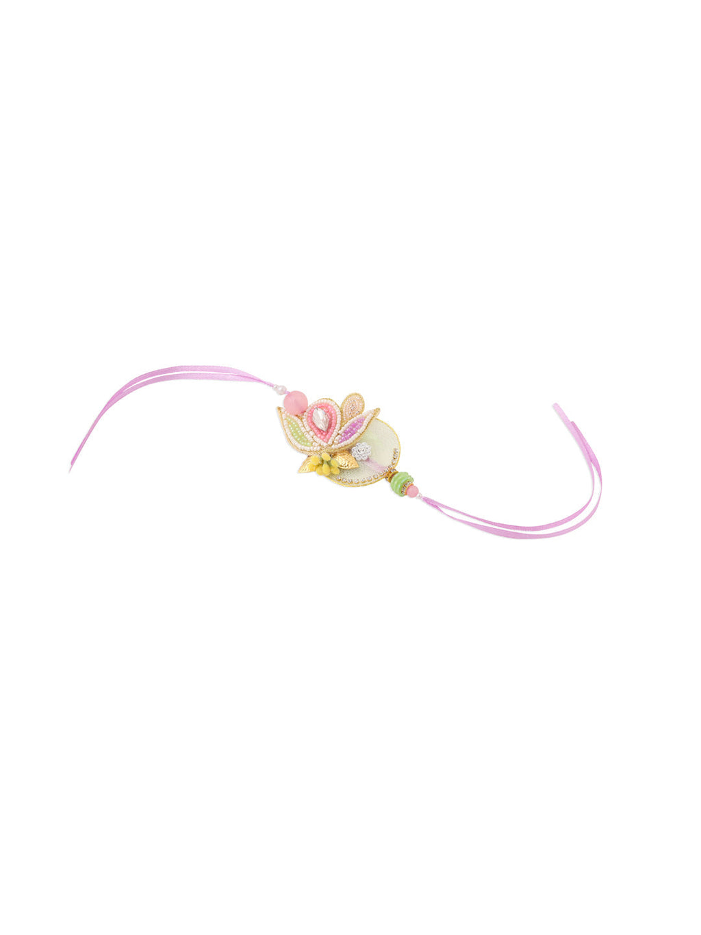 NVR Handcrafted Set of 2 Multicolor Pearls Bhaiya Bhabhi Rakhi Combo - Distacart
