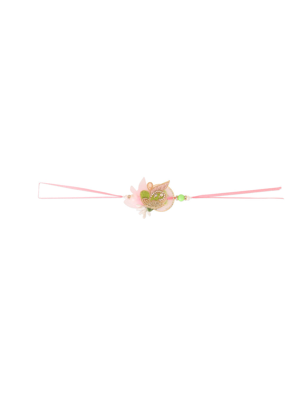 NVR Set of 2 Handcrafted Multicolor Pearls Bhaiya Bhabhi Rakhi with Roli Chawal Chandan & Mishri - Distacart