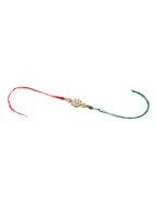 NVR Set of 2 Gold Toned Kundan Studded Floral Design Bhaiya Bhabhi Rakhi Combo - Distacart