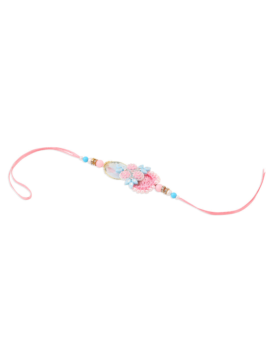 NVR Set of 2 Multicolor Handcrafted Artificial Stones & Pearls Bhaiya Bhabhi Rakhi Combo - Distacart