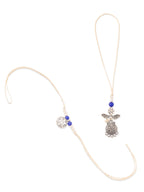 NVR Set of 2 Silver Toned Pearls & Beads Bhaiya Bhabhi Rakhi Combo - Distacart
