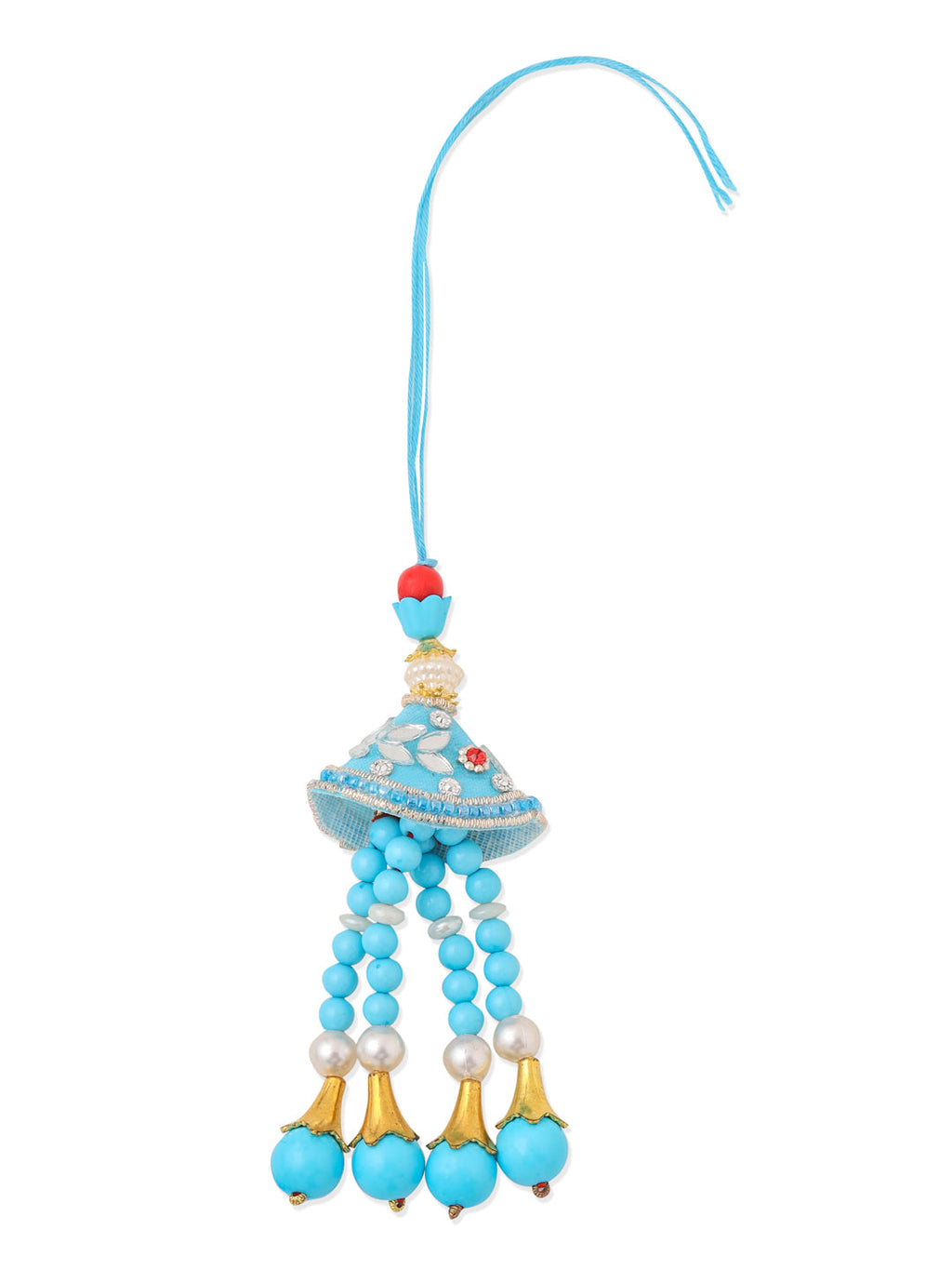 NVR Set of 2 Blue & Pink Artificial Stones & Beads Bhaiya Bhabhi Rakhi Combo - Distacart