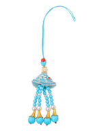 NVR Set of 2 Blue & Pink Artificial Stones & Beads Bhaiya Bhabhi Rakhi with Roli Chawal Chandan & Mishri - Distacart