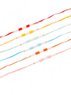 NVR Men Set of 6 Multicolor Pearls Thread Rakhi Combo, Rakshabandhan Combo - Distacart