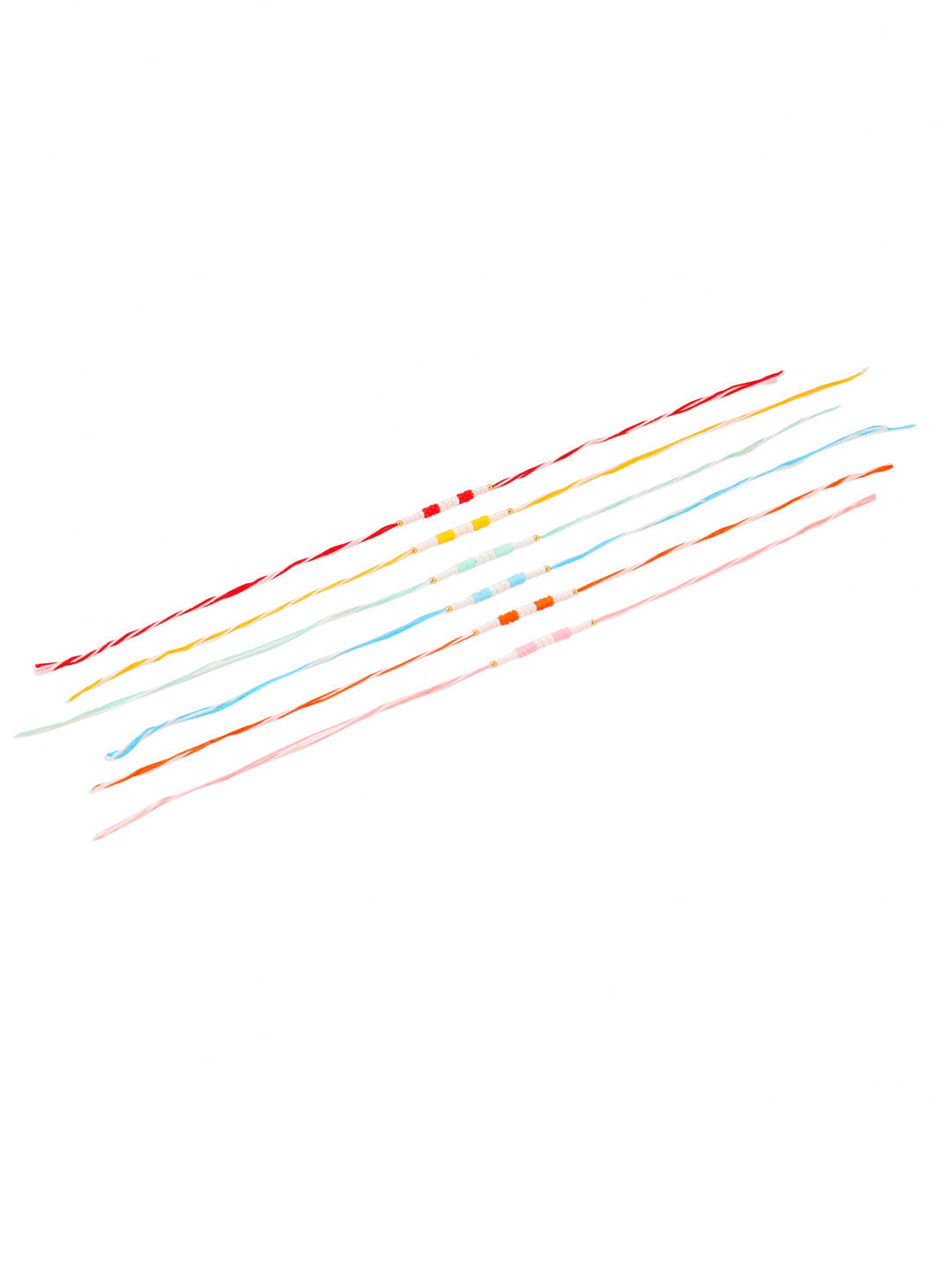 NVR Men Set of 6 Multicolor Pearls Thread Rakhi Combo, Rakshabandhan Combo - Distacart