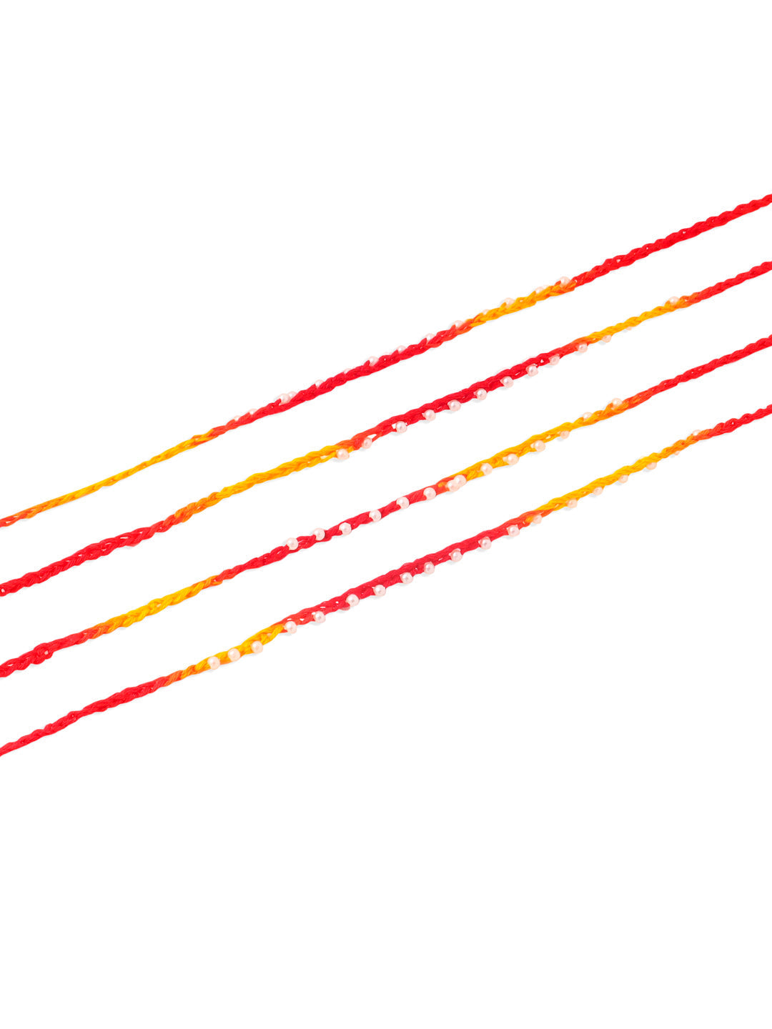 NVR Men Set of 4 Pearls Traditional Red Thread Rakhi, Combo for Rakshabandhan - Distacart