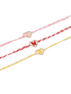 NVR Men Set of 3 Heart Shape Multicolor Artificial Stones Thread Rakhi Combo - Distacart