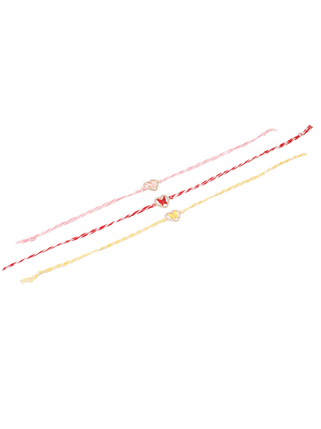 NVR Men Set of 3 Heart Shape Multicolor Artificial Stones Thread Rakhi Combo - Distacart
