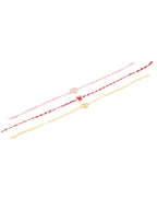 NVR Men Set of 3 Heart Shape Multicolor Artificial Stones Thread Rakhi with Roli Chawal Chandan & Mishri - Distacart