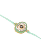 NVR Set of 2 Green Round Shape Artificial Stones Bhaiya Bhabhi Rakhi Combo - Distacart