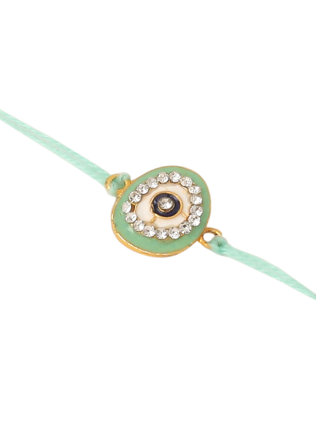 NVR Set of 2 Green Round Shape Artificial Stones Bhaiya Bhabhi Rakhi Combo - Distacart