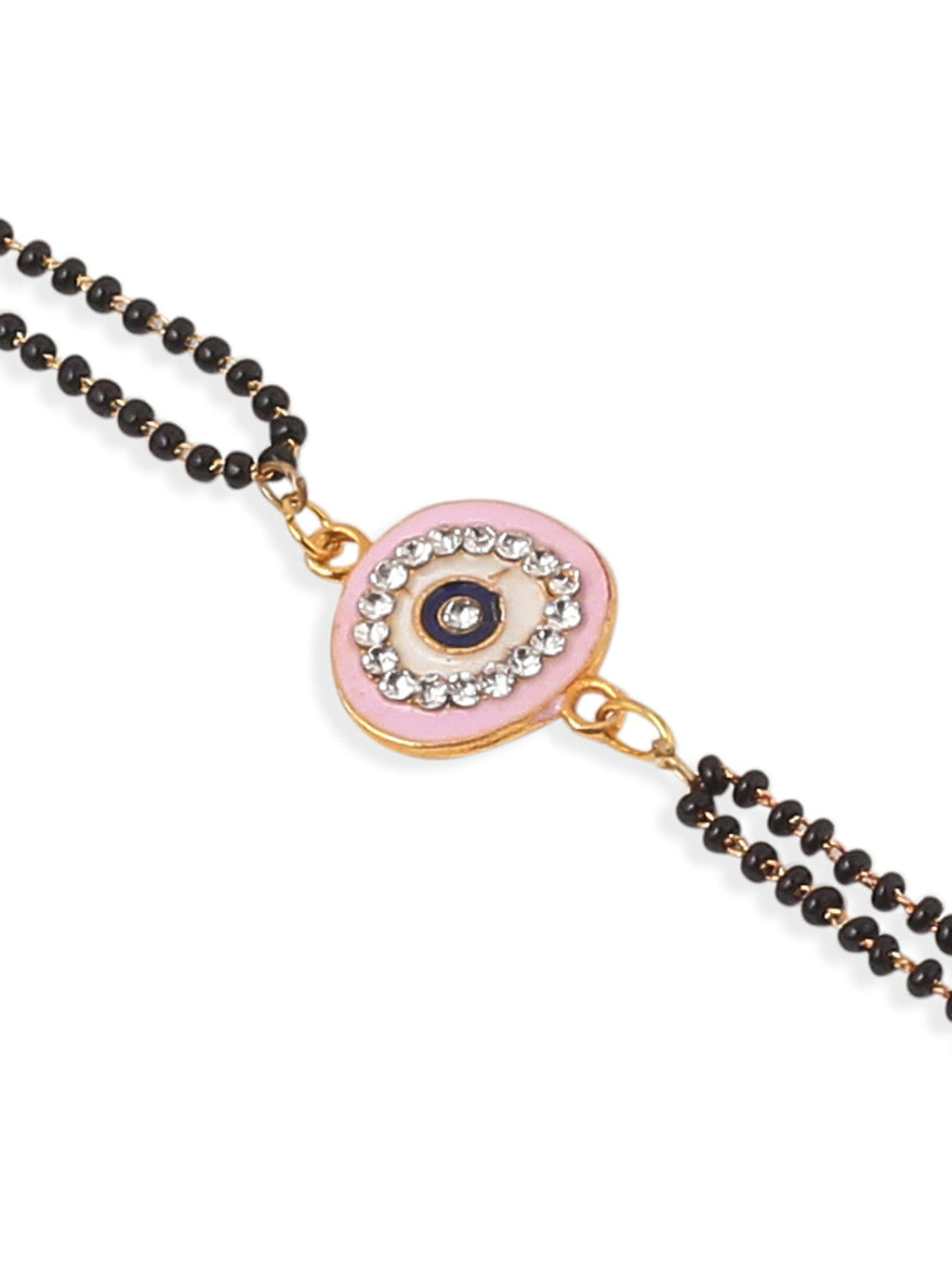 NVR Set of 2 Pink Round Shape Artificial Stones Bhaiya Bhabhi Rakhi Combo - Distacart