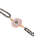 NVR Set of 2 Pink Round Shape Artificial Stones Bhaiya Bhabhi Rakhi Combo - Distacart