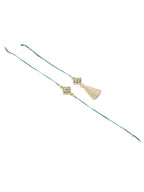 NVR Set of 2 Handmade Green Kundan Studded Bhaiya Bhabhi Rakhi Set, Combo for Rakshabandhan - Distacart