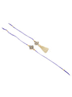 NVR Set of 2 Handmade Blue Kundan Studded Bhaiya Bhabhi Rakhi Set, Combo for Rakshabandhan - Distacart