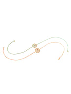 NVR Men Set of 2 Peach & Green Kundan Studded Round Floral Design Rakhi Combo - Distacart